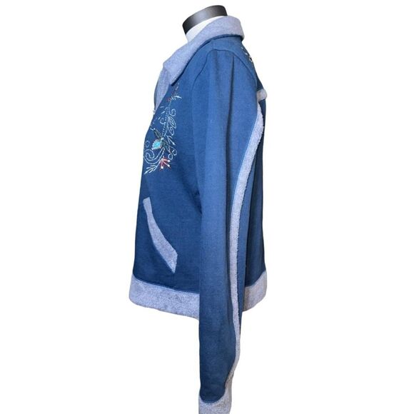 NWT Cripple Creek Blue Embroidered Fleece Jacket Size M - Picture 3 of 7